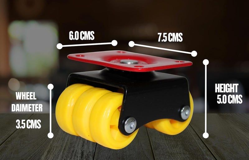Halsey caster wheels for furniture 360 Degrees Moving Caster Wheel with Bearingwheels for furniture moving Heavy Duty Weight Capacity upto 500600 Kg PACK OF 4 PIECES - Image 2