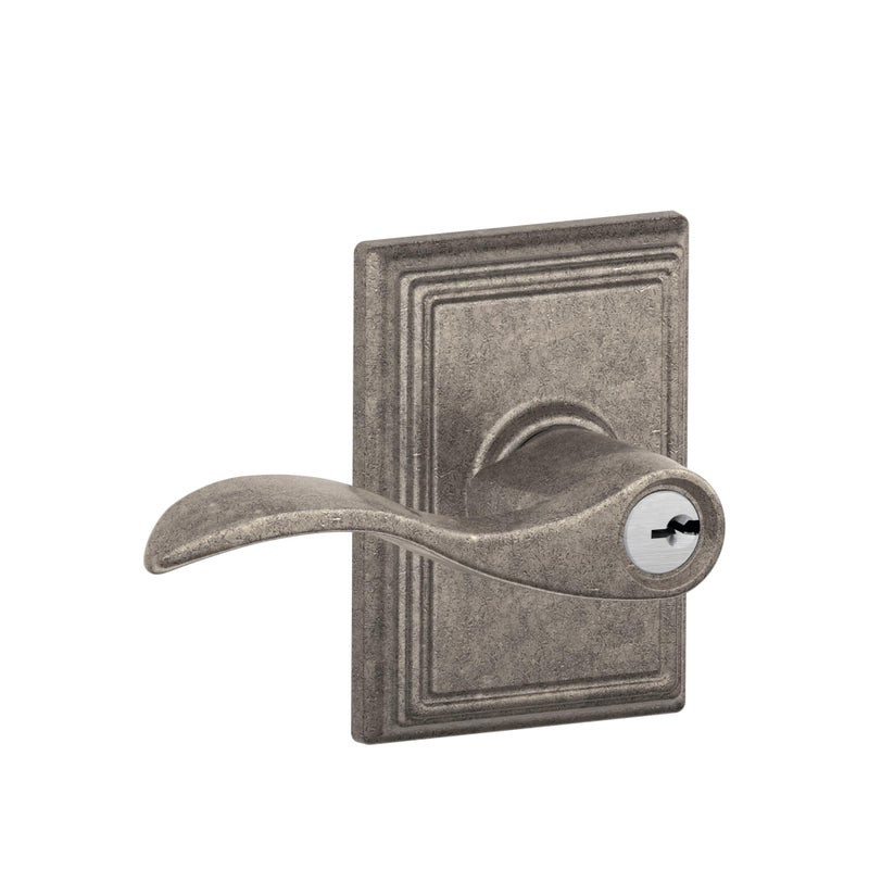 SCHLAGE Accent Lever with Addison Trim Keyed Entry Lock in Distressed Nickel F51A ACC 621 ADD - Image 2