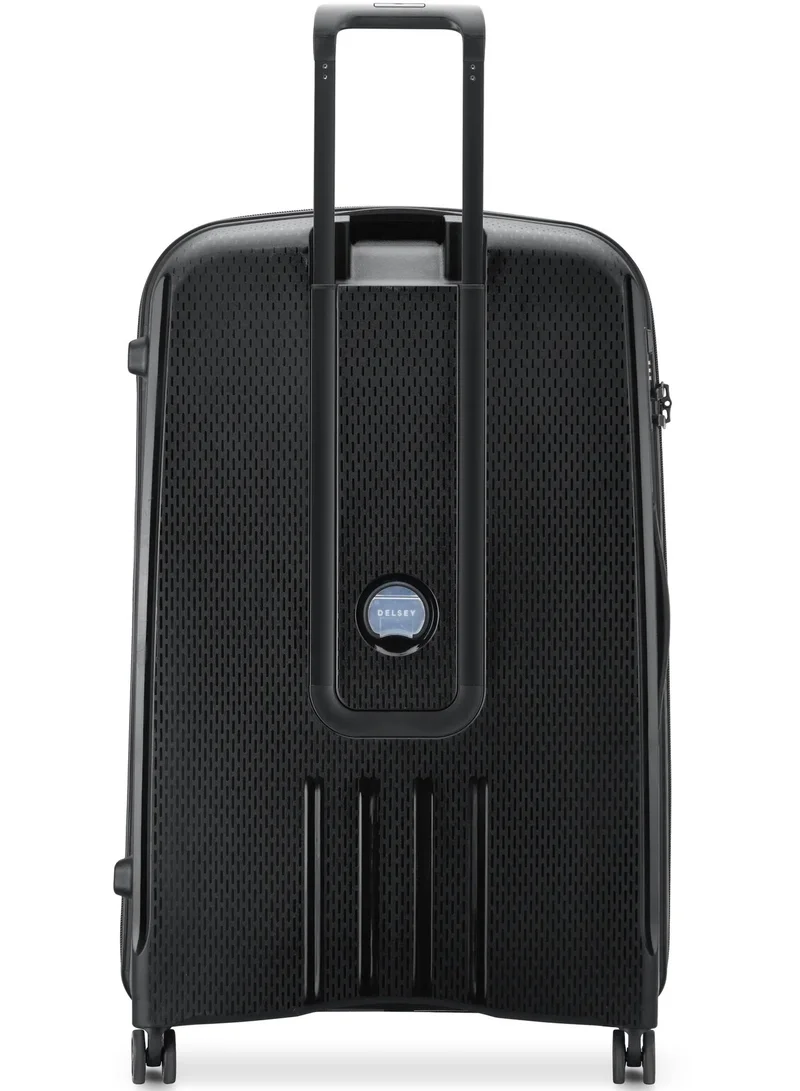 DELSEY Paris Black Delsey Belmont + 83cm Trolley, Check In Size, Black Color, TSA Lock, Inner Mesh Zipper Pocket, Hard Top Polycarbonate Material,8 Wheels, 5 Years International Warranty.  | Best Price UAE
