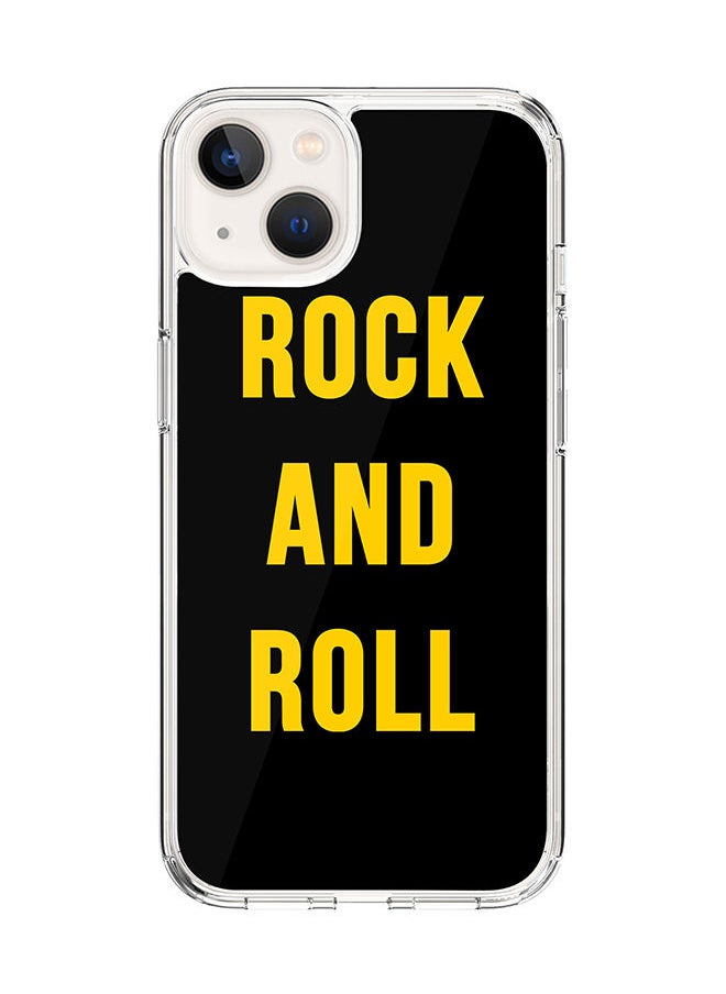 Stylizedd Classic Clear Case for Apple iPhone 14 Hybrid Soft Case Flexible Edges Anti Drop TPU PC Gel Thin Transparent Cover [ Designed for Apple iPhone 14 ] - Rock and Roll Full Print  - Image 1