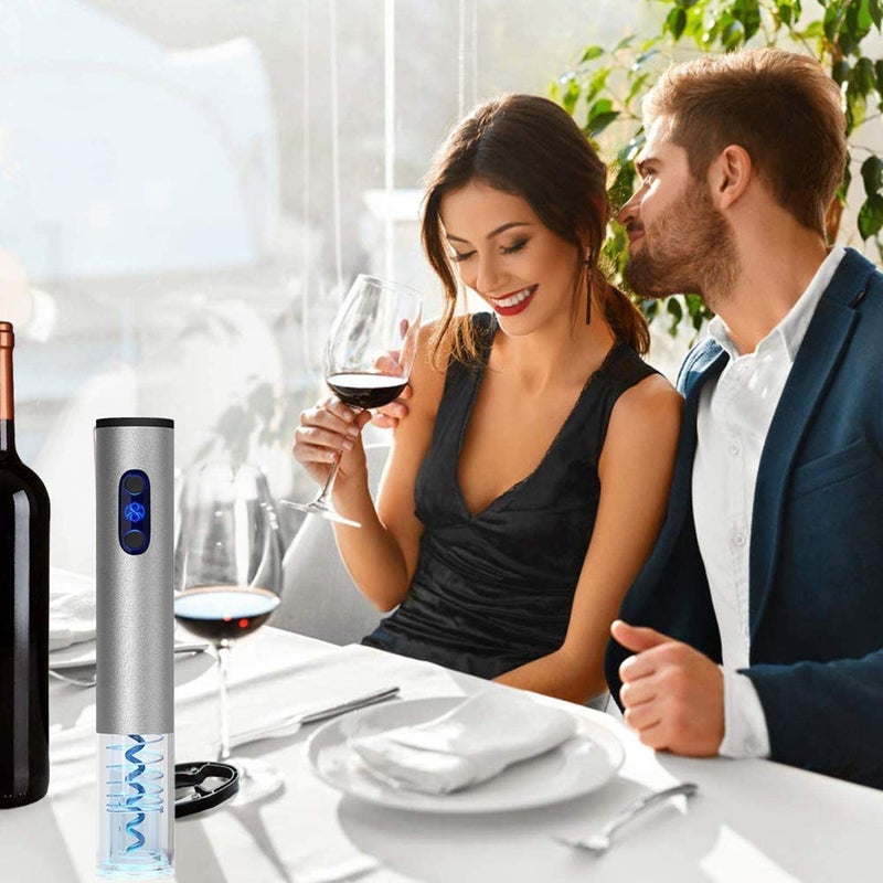 FEELING MALL FEELING MALL Auto Wine Opener Cordless Corkscrew Wine Opener Foil Cutter Wine Bottle Openers Wine Opener Set with Foil Cutter Kitchen Cork Gifts for mom Mothers Day Home bar Cool Kitchen Gadgets - Image 2
