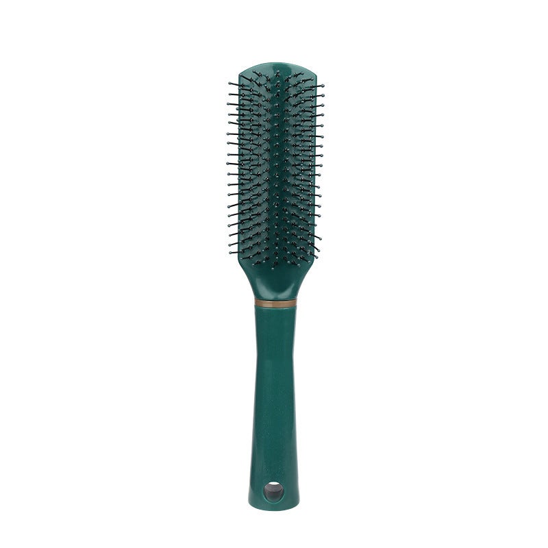 Factory Curly Hair Comb Household Mens and Womens Hairdressing Comb Air Cushion Comb Massage Comb Pibs Internal Buckle Shape Roll Comb Cross Border Green flat comb