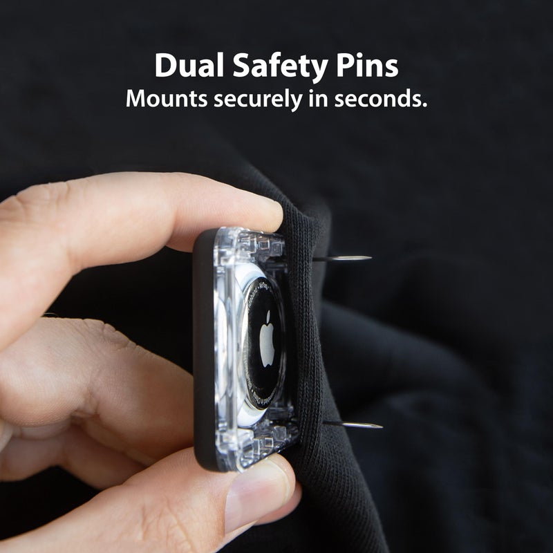 Elevation Lab TagVaultâ„¢ AirTag Dual Pin Discreet (4 Pack) - The Secure AirTag Pin Mount | Low-Profile, Dual Safety Pins | for Luggage, Bags or Jackets, Black - Image 2