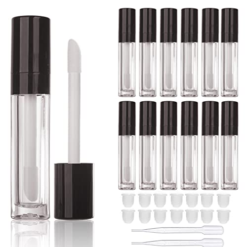 COSIDEA 14pcs empty 8ml big wand lip gloss tube concealer tube packing (Black) - Image 1