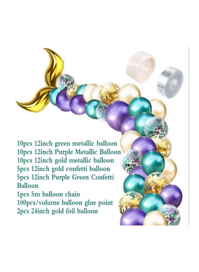 NIBEMINENT 44-Piece Mermaid Tail Themed Decorative Balloon Set - Image 2