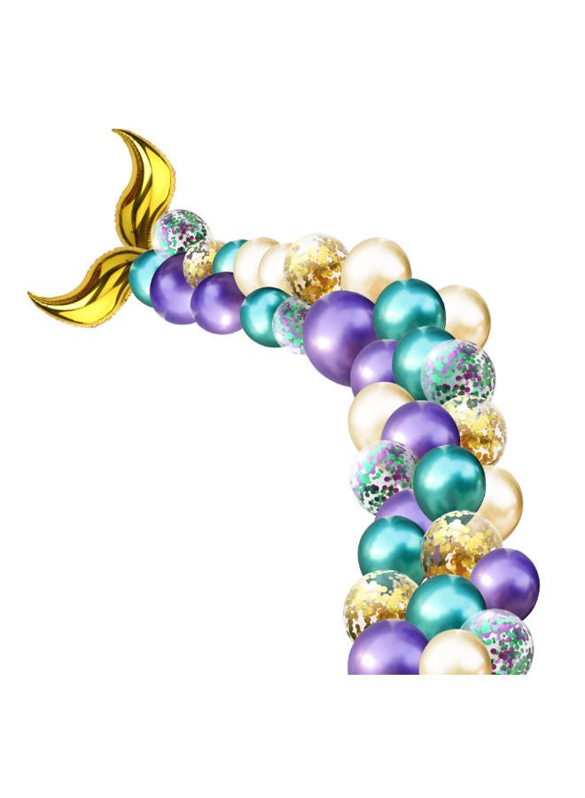 NIBEMINENT 44-Piece Mermaid Tail Themed Decorative Balloon Set - Image 1