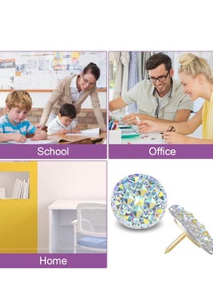 Excefore Push Pins 20PCS Thumb Tacks Decoration Rhinestone Jumbo Round Head Bling Crystal Sparkl Diamand Colorful Pushpins Gorgeous Cork Bulletin Board Map for School Office Home(0.68 Inch)  - Image 3