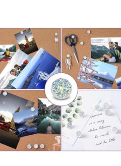 Excefore Push Pins 20PCS Thumb Tacks Decoration Rhinestone Jumbo Round Head Bling Crystal Sparkl Diamand Colorful Pushpins Gorgeous Cork Bulletin Board Map for School Office Home(0.68 Inch)  - Image 2