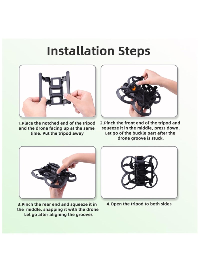 سيوسي ملحقات واقيات معدات الهبوط لطائرة DJI Avata 2 بدون طيار، أرجل تمديد سريعة الفك قابلة للطي، مجموعة أرجل الهبوط لواقيات طائرات DJI Avata 2 بدون طيار  - Image 4