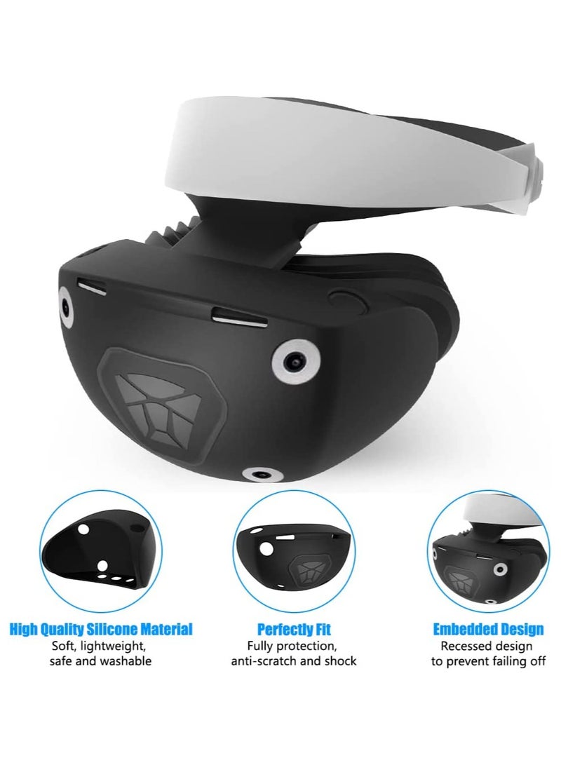 VR Silicone Face Cover and VR Shell Protective Cover Compatible with Playstation VR2 / PSVR2 Accessories, VR Facial Interface Bracket VR Headset Shell Cover for PSVR2 - Image 3