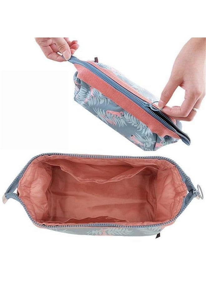 EAFTOS Unisex Travel Toiletry & Makeup Organizer Bag - 12cm Compact Pouch for Grooming, Shaving, Cosmetics & Essentials - Lightweight, Durable & Perfect (2, Navy Blue & Sky Blue) - Image 4