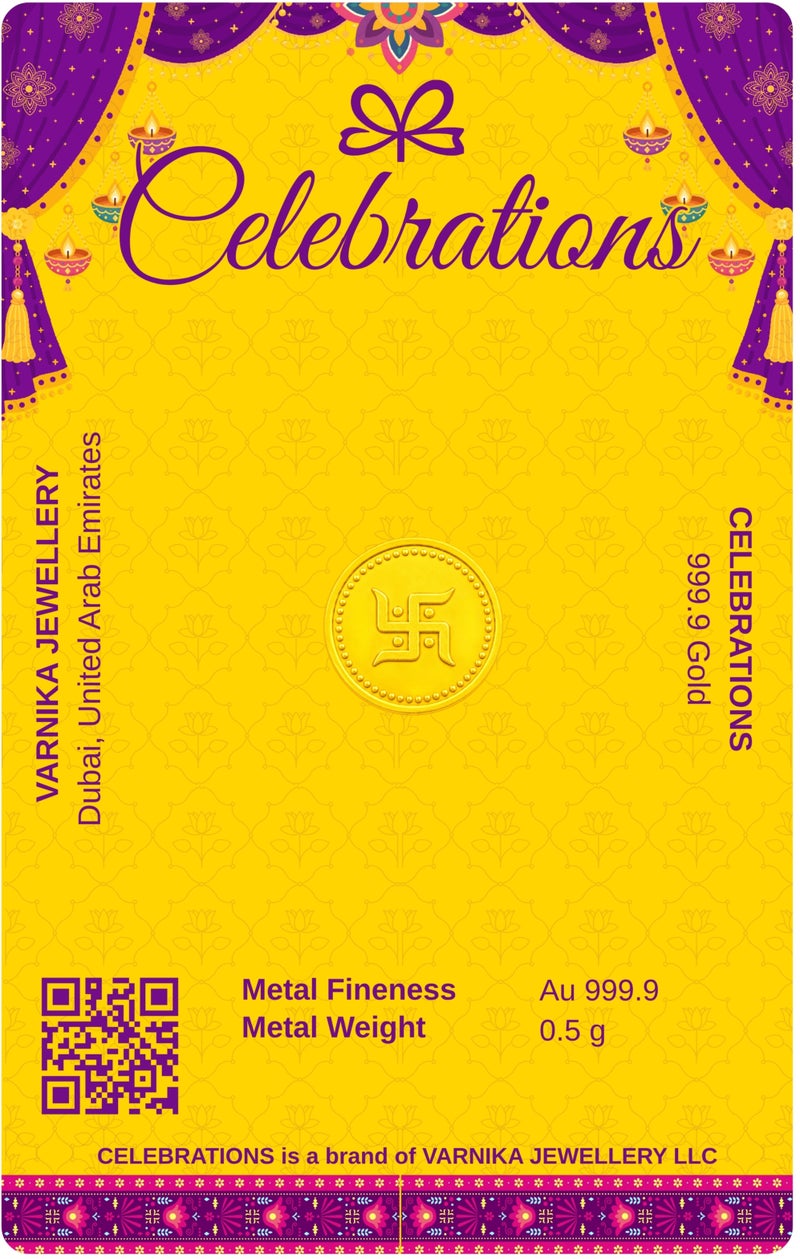 Celebrations Gold - Diwali 0.5g Coin - 24K 999.9 Pure Gold - 2026 - Image 2