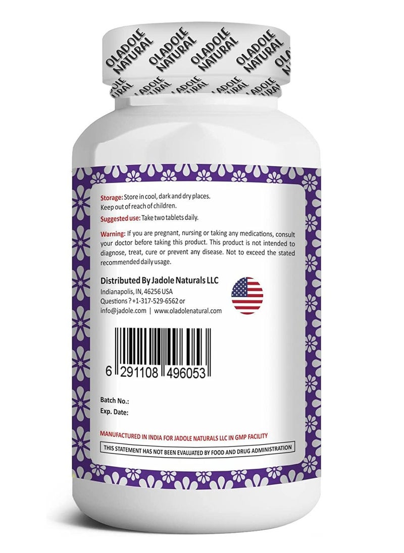 Oladole Natural D-Mannose 1300Mg 60 Tablets with Cranberry Extract to Support For Cleansing The Bladder Healthy Liver Function & Promotes Healthy Urinary Tract