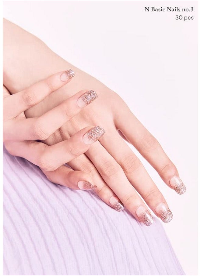 اوهورا شرائح أظافر جل شبه معالجة من أوهورا (N Basic Nails رقم 3) - لون طبيعي، لامع، يعمل مع مصابيح الأشعة فوق البنفسجية/LED، بجودة صالونات التجميل، يدوم طويلًا، سهل الاستخدام والإزالة - يتضمن 2 وسادة تحضير، مبرد أظافر وعصا خشبية  - Image 5
