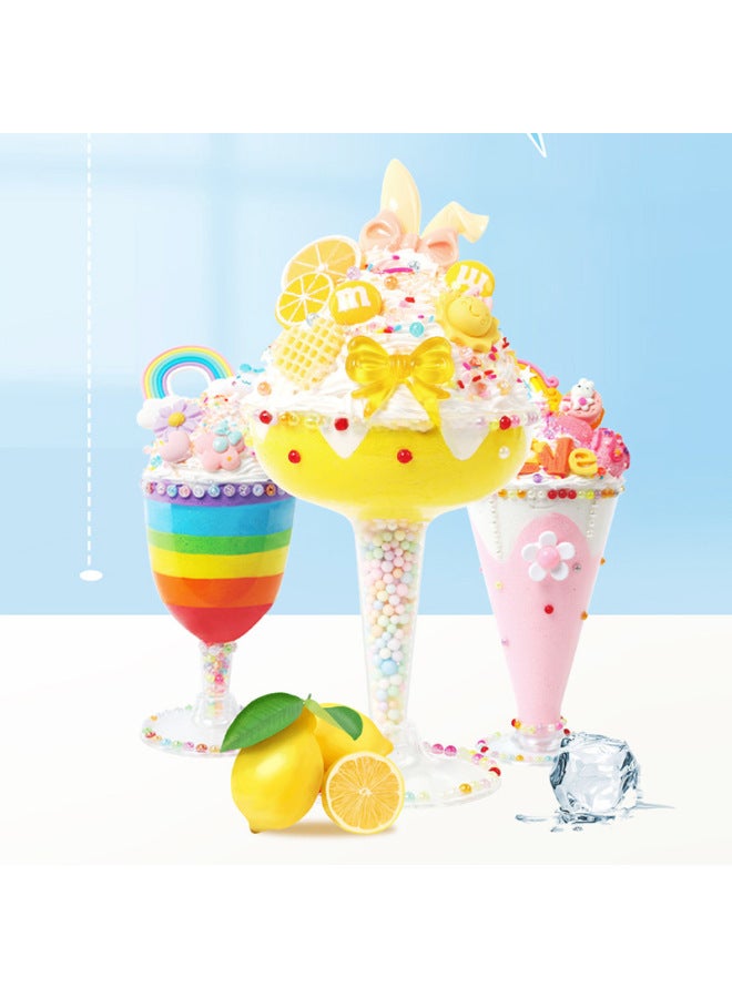 Children's Handmade Diy Cream Gum Milk Tea Ice Cream Cup Material Bag Suit Dessert Super Light Clay Educational Toys - Image 2
