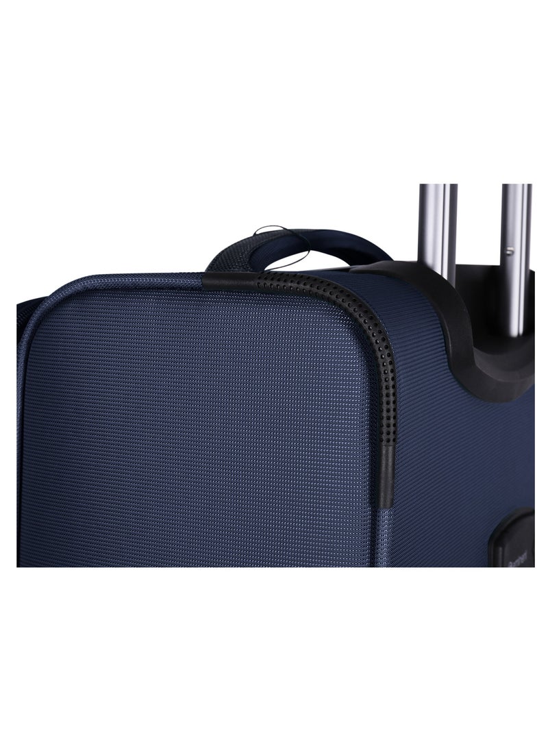 eminent Unisex Soft Travel Bag Large Luggage Trolley Polyester Lightweight Expandable 4 Double Spinner Wheeled Suitcase with 3 Digit TSA lock E751 Navy Blue  - Image 4