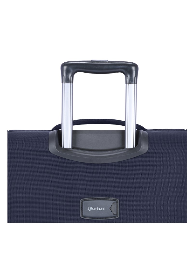 eminent Unisex Soft Travel Bag Large Luggage Trolley Polyester Lightweight Expandable 4 Double Spinner Wheeled Suitcase with 3 Digit TSA lock E751 Navy Blue  - Image 5