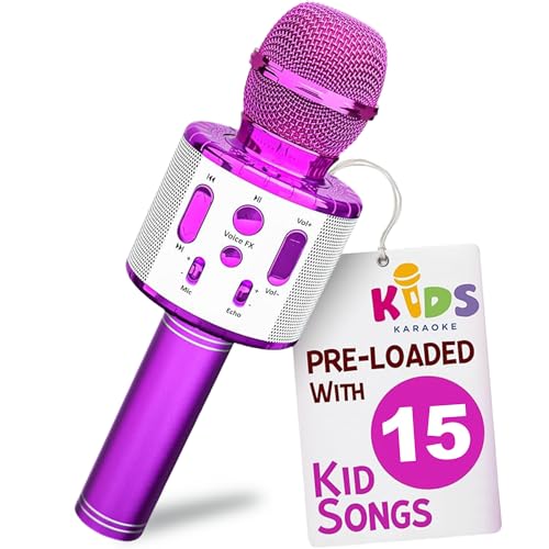 Move2Play Kids Karaoke Microphone Includes PreLoaded Songs Bluetooth Kids Birthday Party Gift Toy for All Ages 2 3 4 5 6 Year Old Girls Boys Toddlers - Image 1