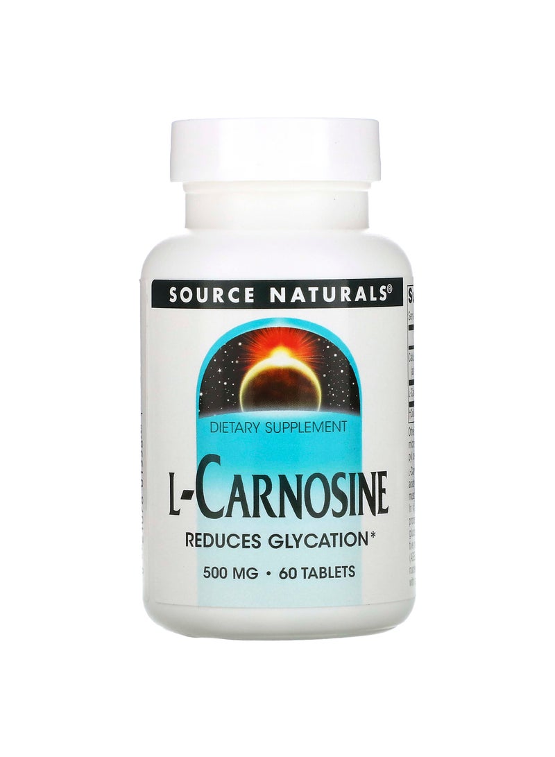 Source Naturals L-Carnosine, 500 mg, 60 Tablets