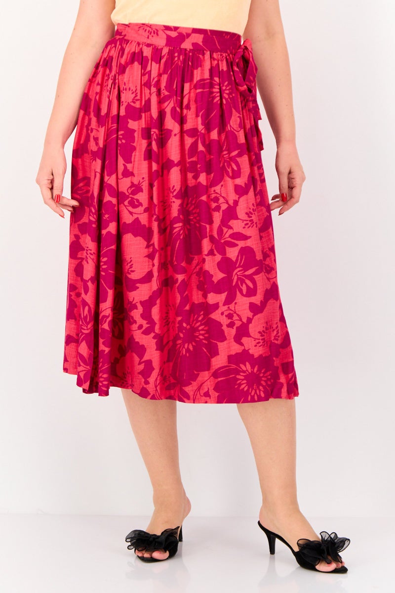 Hurley Women Floral Print Warp Skirt, Multicolor  - Image 1