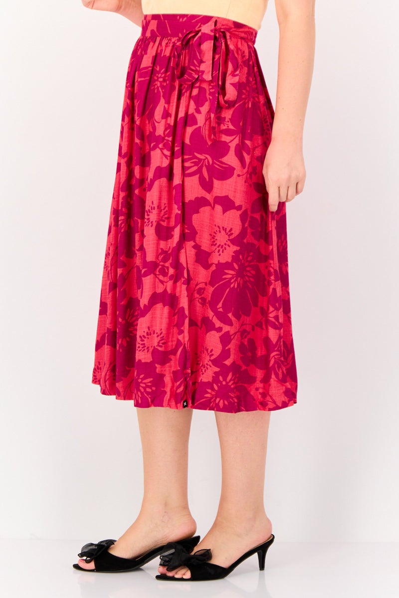 Hurley Women Floral Print Warp Skirt, Multicolor  - Image 2