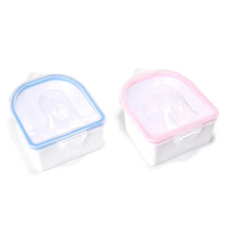 Rolabling 2 PCS Nail Soaking Bowl Nail Soak Off Bowl Acrylic Nail Remover Tool Acetone Nail Polish Remover Bowl Nail Soaker Tray Manicure Tool - Image 1