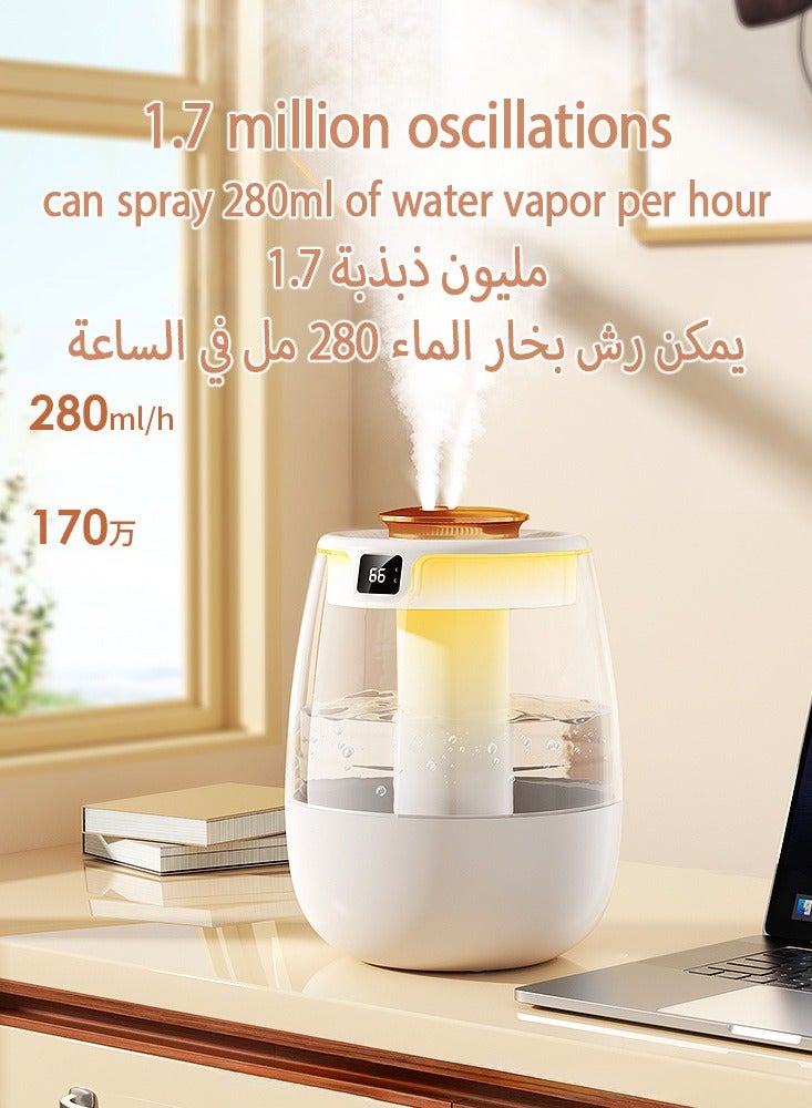 Jourvent 2.2L air humidifier electronic display double nozzle cold mist air humidification, living room, bedroom - Image 3