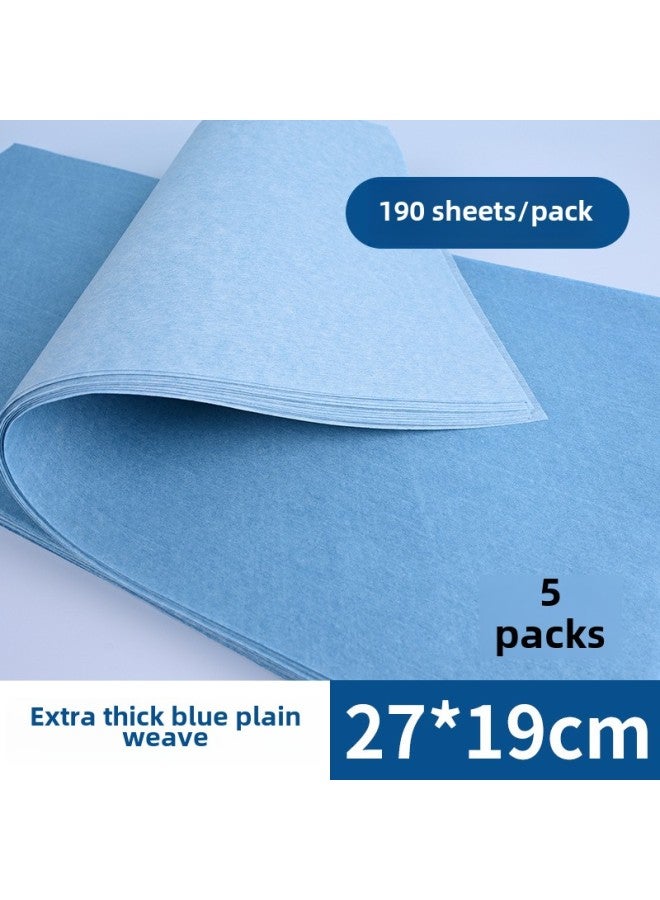 Generic Blue Disposable Foot Towel Thickened Absorbent Foot Towel Wood Pulp Disposable Towel Feet Special-Color:Blue 27*19cm *5 Packs  - Image 1