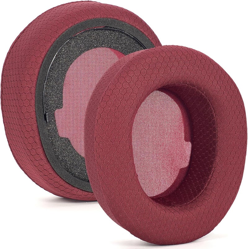 defean Nova Pro Wireless Earpads - defean Replacement Ear Cushion Ear Pads Compatible with Steelseries Arctis Nova Pro Wireless/Arctis Nova Elite Headphones (Red Mesh Fabric) - Image 1