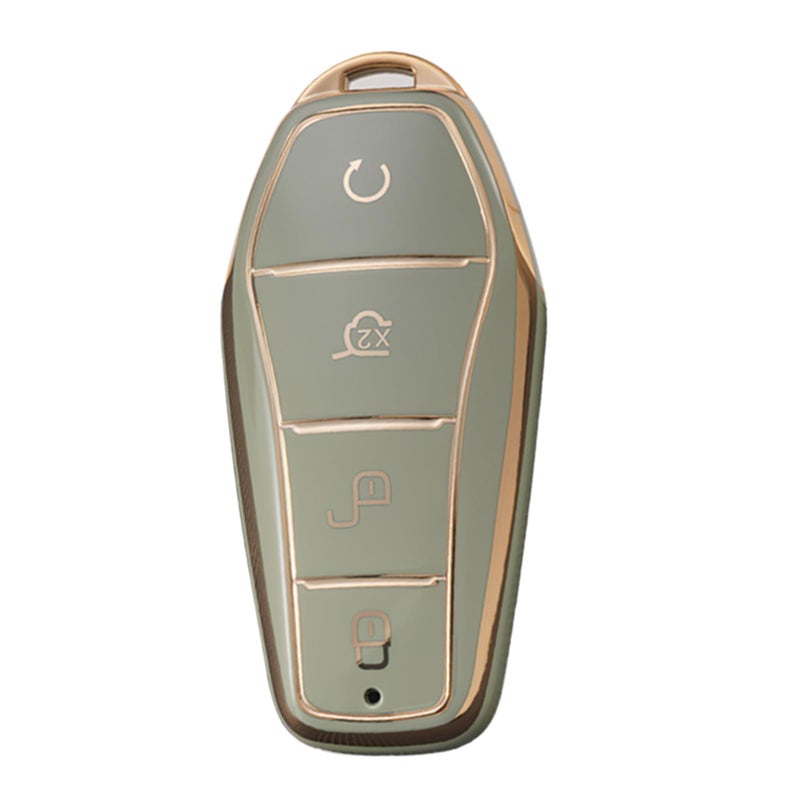 TECART Car Key Case Key Protector Fits BYD Atto 3 Han Tang Song Pro-DM-i Yuan Qin Seal Dolphin Key Case Key Protection Case Key Case Key Case Key Case Key Case Key Case 4 Buttons Green - Image 1
