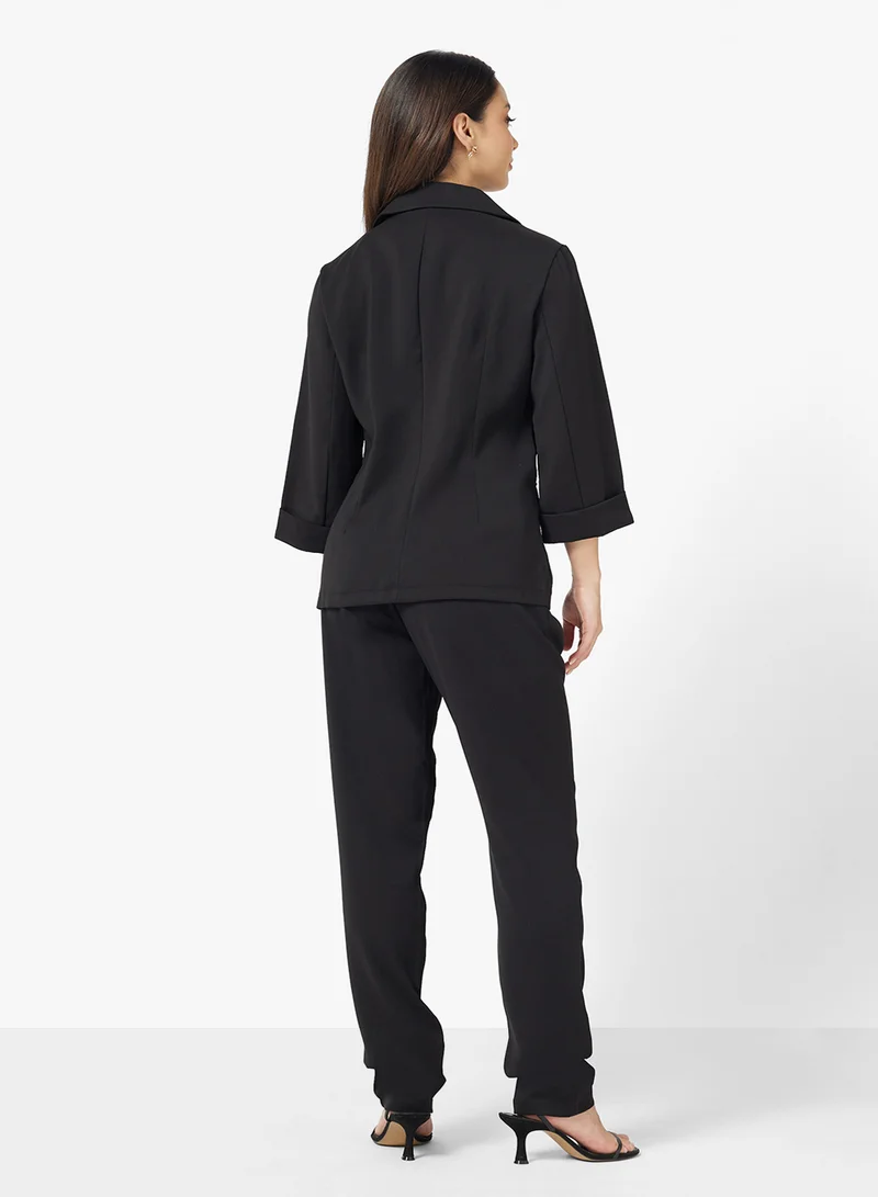 جينجر Tailored Relax Fit Blazer & Pant Suit Set