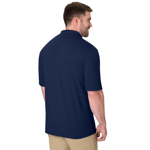 Hanes Mens Short Sleeve XTemp W Freshiq Polo Navy XLarge - Image 3