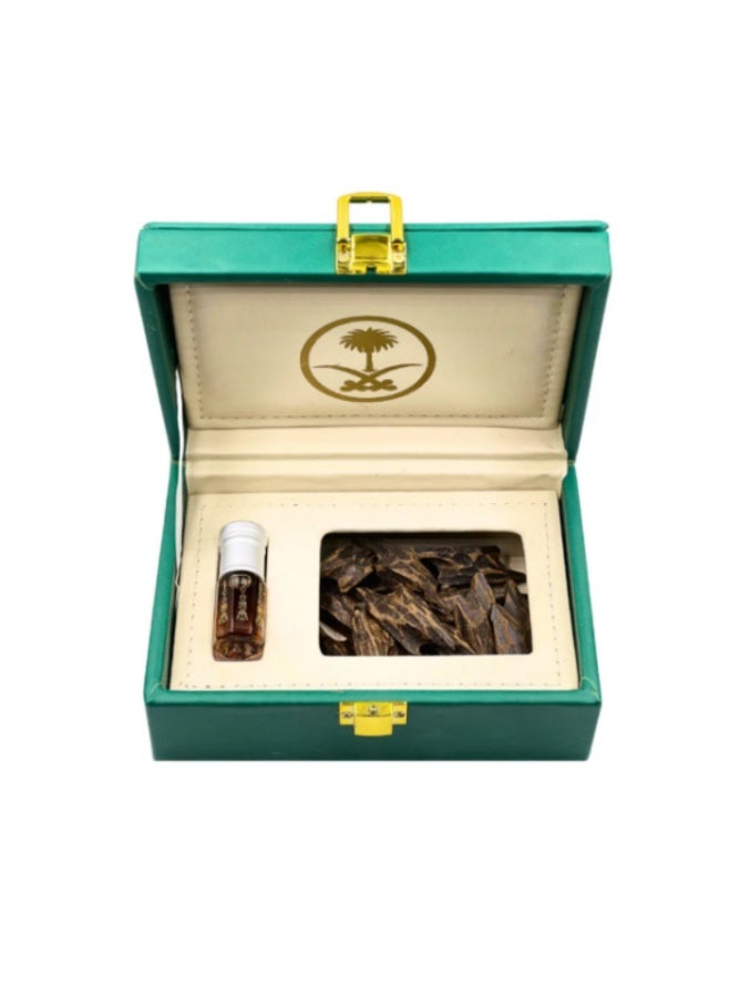 Leather Gift Box – Royal Tiger Oud with Quarter Tola Cambodian Oud Oil - Image 1