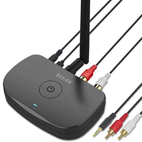 Besign BE-RCA Long Range Bluetooth Music Receiver, Wireless Audio Adapter for Wired Speakers or Home Music Streaming Stereo System, Black - Image 1