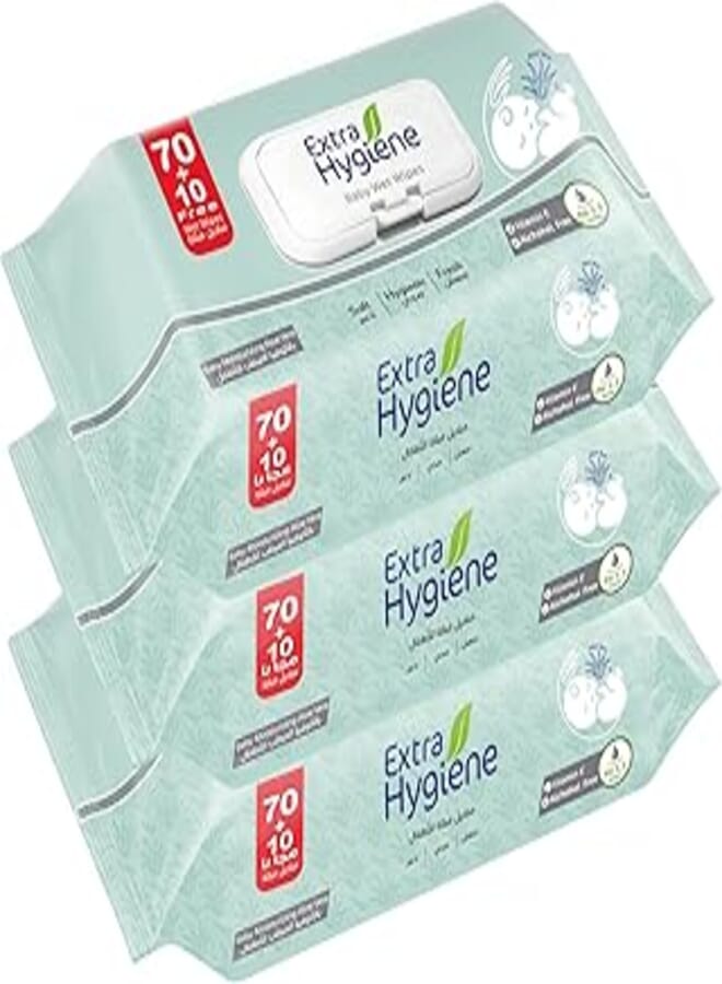 Hygiene Extra Hygiene WET WIPES BABY ALOE VERA 70+10W*3