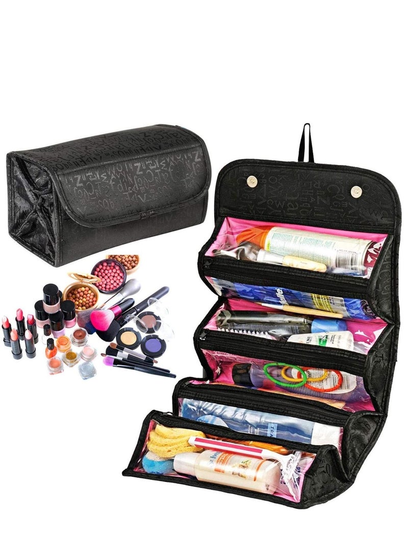 Roll Up Travel Cosmetic Makeup Jewelry Toiletry Bag Organizer Camping Accessories Holder - Image 1