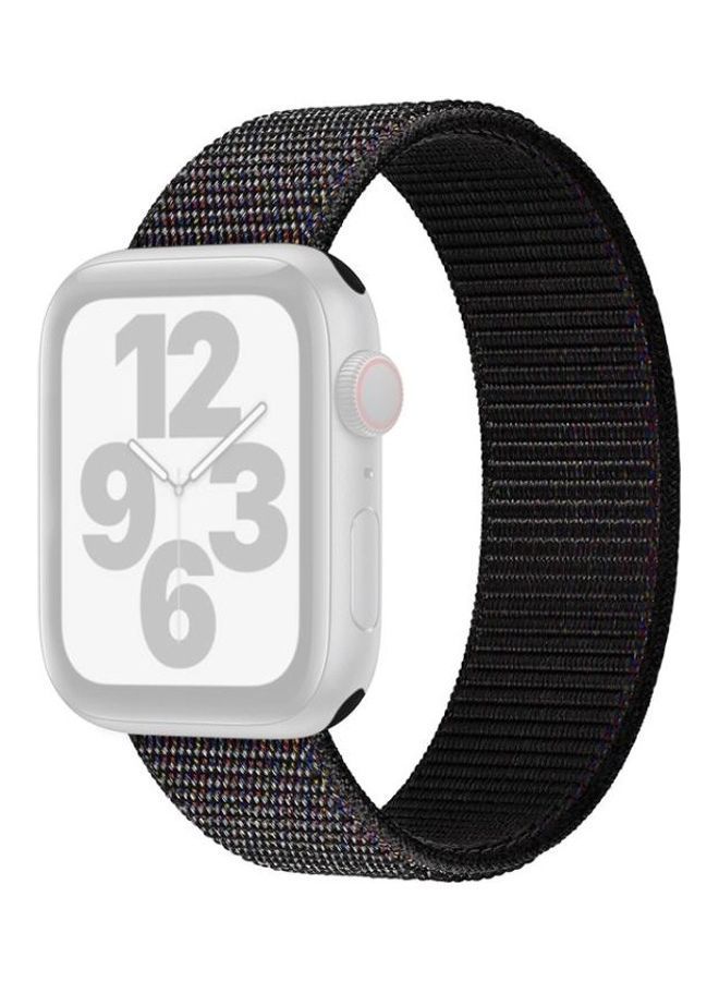 NIBEMINENT Ethnic Replacement Watchband for Apple Watch Series 1/2/3/4/5/6/7/SE 38/40/41mm Black - Image 1