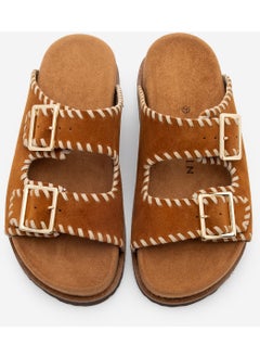 MARJIN Women's Leather Double Banded Rope Casual Slippers Hanset  - Image 4