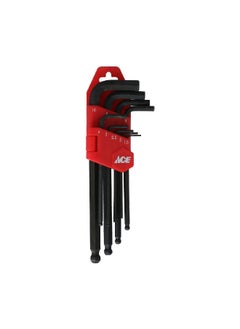 ACE 9-Piece Comfortable and Safe Grip Long Hex Wrench Set Black  - Image 1