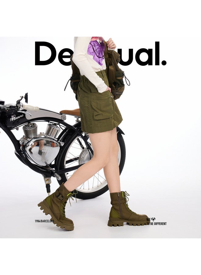 DESIGUAL ss25 وصول جديد - تنورة بحزام مطرز مع جيوب ثلاثية الأبعاد مزدوجة - Image 2