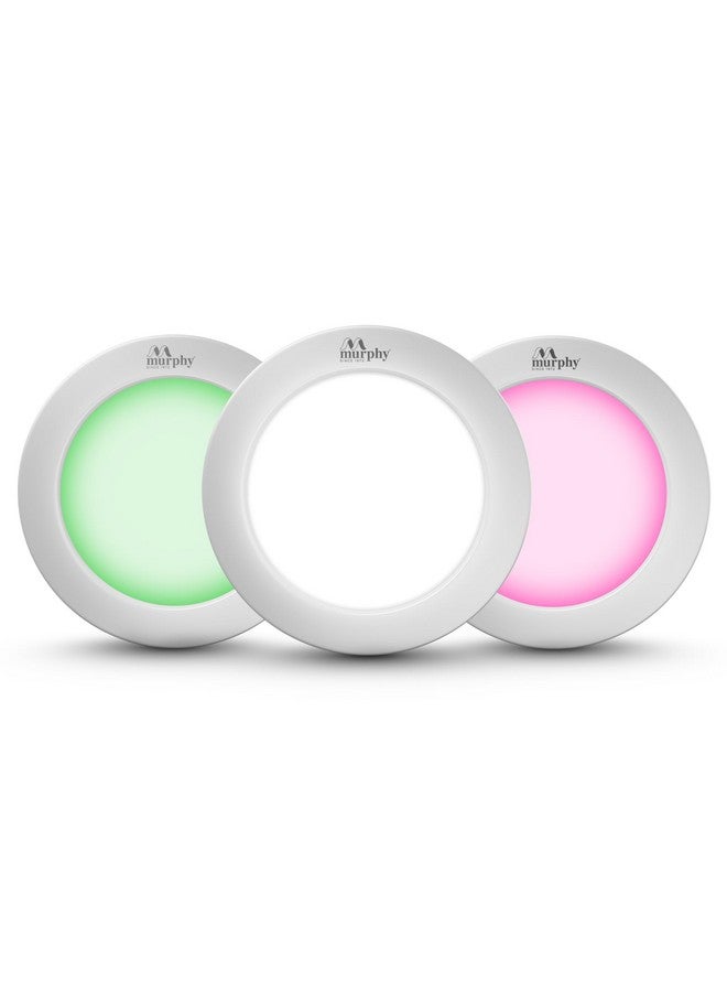 Murphy Aluminium 5W Cbl 3-In-1 Round Surface Down Light Color Changing Light (Green/Pink/Cool White, Pack Of 2) - Image 1