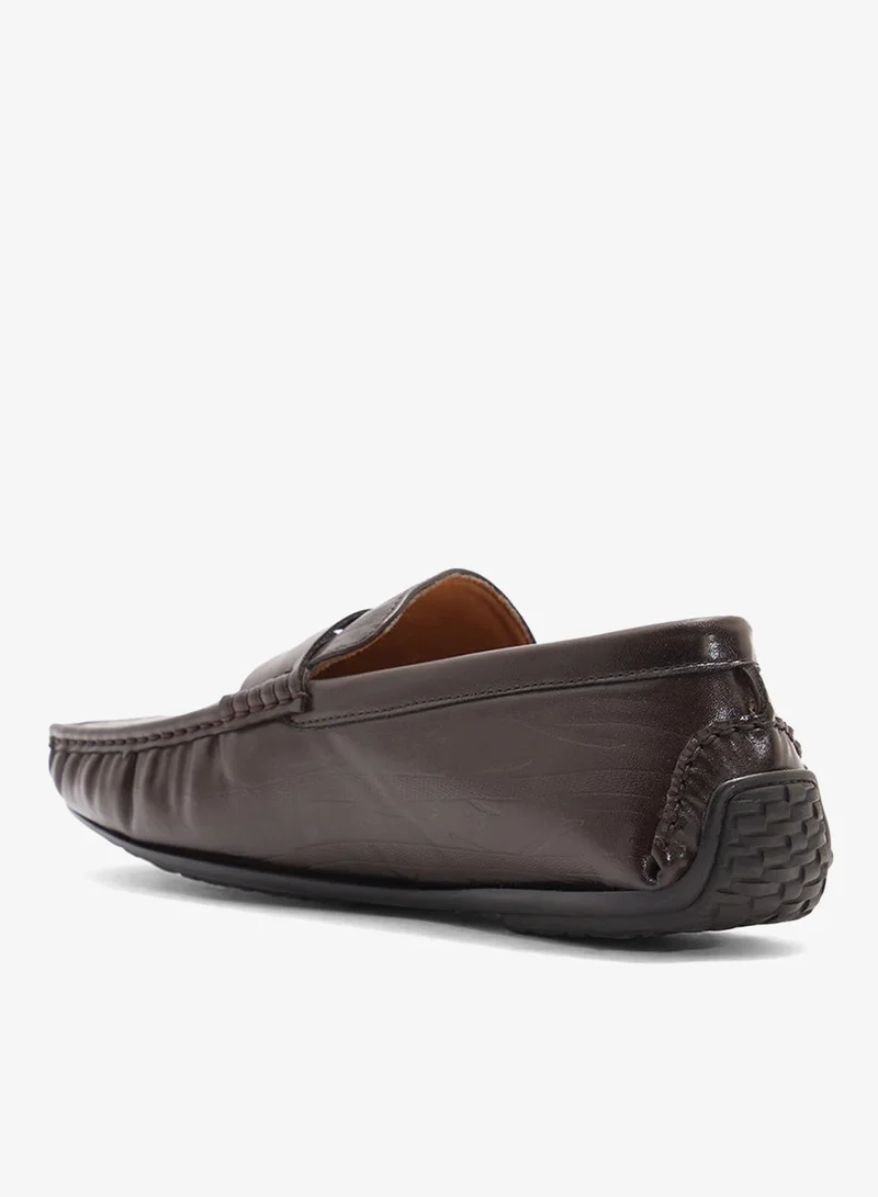 Robert Wood Saddle Detail Textuted Loafers