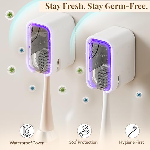 Homeaura Wall Mounted Toothbrush Holder with Dustproof Cover – 4PCS Self-Adhesive Toothbrush Storage Rack with Clear Window | Bathroom Organizer for Electric & Manual Brushes (Punch-Free Design) - Image 4