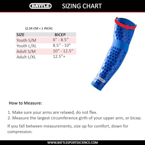 Battle Ultra-Stick Full Arm Sleeve – Compression Support Sleeves with Ultra-Tack Grip – Forearm and Elbow Protection, Single - Image 3