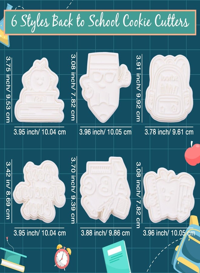 Flycalf Back to School Cookie Cutter Bag Teacher Appreciation 3.5" with Plunger Stamper Kitchen Gifts Vacation 3D PLA Baking Sugar Craft DIY Mold Decorating Tools - Image 5