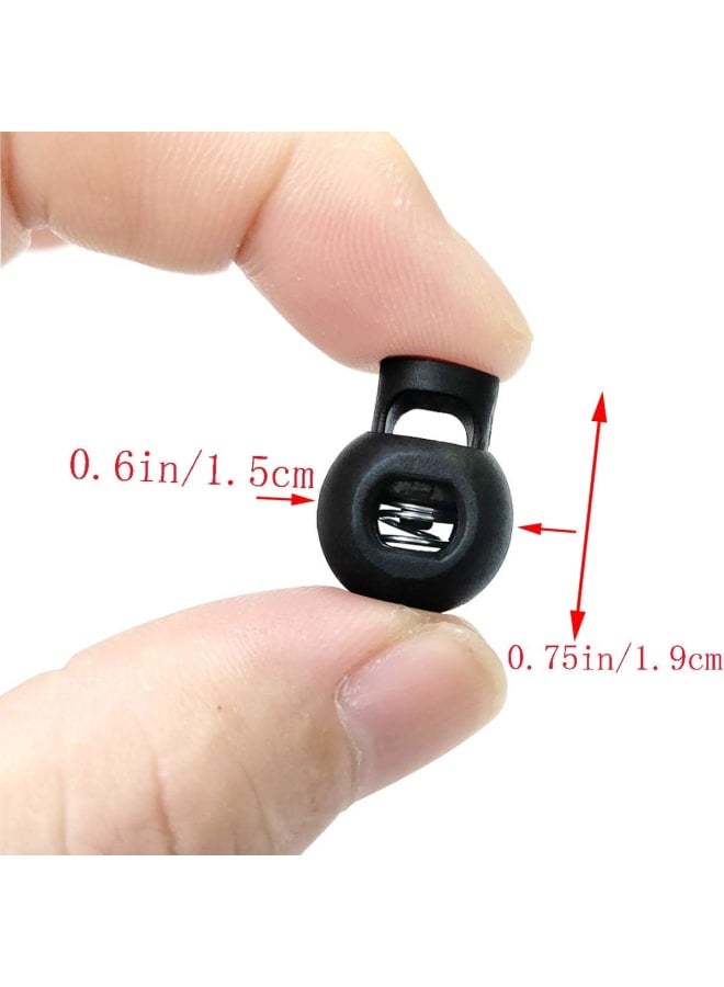 ttsam 25 جهاز كمبيوتر شخصى قابل للتعديل الكرة الحبل قفل جولة تبديل سدادة الحبل وقف تبديل حبل تبديل مقاطع الحبل الربيع، لparacord، الأربطة، والتخييم، والمشي لمسافات طويلة، واستبدال رباط الحذاء، والرياضة، والظهر، أسود