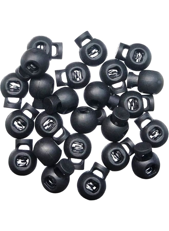 ttsam 25 جهاز كمبيوتر شخصى قابل للتعديل الكرة الحبل قفل جولة تبديل سدادة الحبل وقف تبديل حبل تبديل مقاطع الحبل الربيع، لparacord، الأربطة، والتخييم، والمشي لمسافات طويلة، واستبدال رباط الحذاء، والرياضة، والظهر، أسود