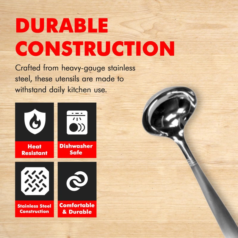 Chef Craft Select Cooking Ladle, 11.5 inch, Stainless Steel - Image 2