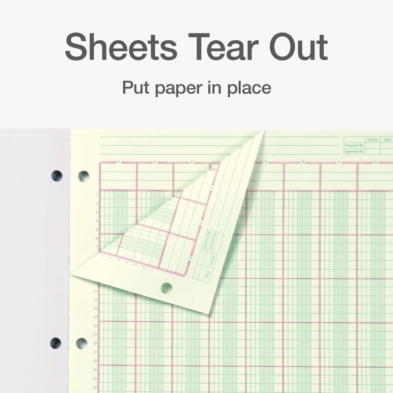 Adams Columnar Analysis Pad, 8 Column Ledger, 8.5" x 11", 100 Pages (50 Sheets), Green, 3 Hole Punch, for Accounting, Bookkeeping & Data (ACP85118) - Image 5