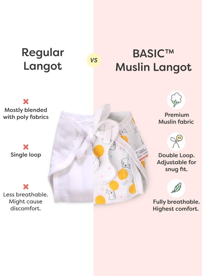 SuperBottoms BASIC Langot Starter Kit 6 Muslin & 6 Cotton Langots for new born 0-6 months Washable & Reusable new born baby essentials | Cotton & Muslin Nappies Pack of 12 - Image 5